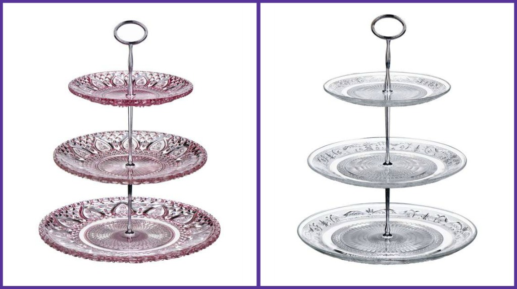 Cake Cupcake Afternoon Tea Sandwich Glass Stand 3 Tier 38cm High eBay